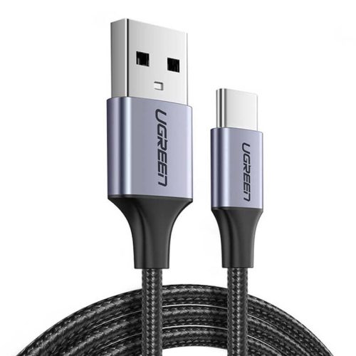 UGREEN USB-USB-C QC3.0 Kábel, 2m, alumínium csatlakozóval (Fekete)