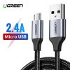 UGREEN USB-Micro USB Kábel, QC3.0, 2.4A, 2m (Fekete)