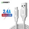UGREEN USB-Micro USB Kábel, QC3.0, 2.4A, 2m (Fehér)