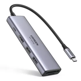   UGREEN 6-in-1 USB-C (Type-C) -2xUSB-A/ 1xUSB-C/ 4K HDMI/ TF,SD Kártya-olvasó 100W-PD HUB [CM511]