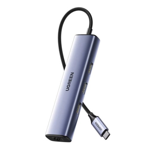 UGREENcm475 USB-C 3x USB 3.0 adapter, RJ45, USB-C PD (szürke)