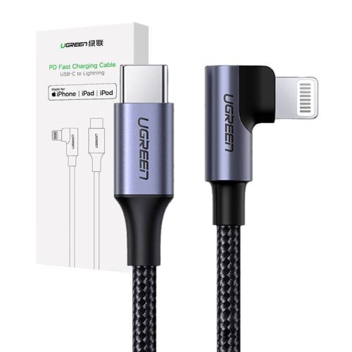 UGREEN US305 Lightning - USB-C 2.0 Kábel, 3A, 1,5m (Fekete)