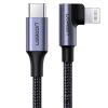 UGREEN US305 Lightning - USB-C 2.0 Kábel, 3A, 1,5m (Fekete)