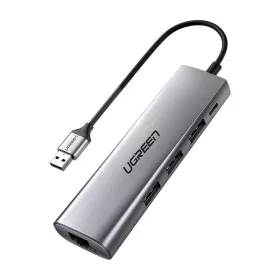   UGREEN CM266 5in1 HUB Adapter USB, 3x USB 3.0, micro USB, RJ45 (szürke)