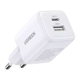 Ugreen X514 USB + USB-C fali töltő, GaN, 20W (fehér)