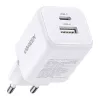 Ugreen X514 USB + USB-C fali töltő, GaN, 20W (fehér)