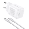 Ugreen X513 GaN USB-C fali töltő + 1 m USB-C kábel (fehér)