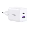 Ugreen X516 USB + USB-C fali töltő, GaN, 30W (fehér)