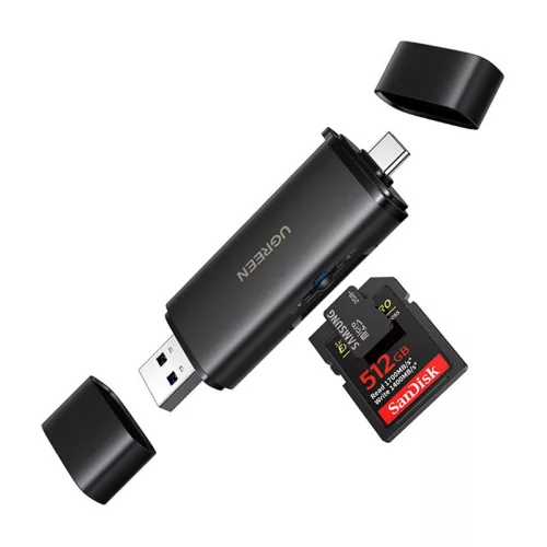 UGREEN USB-C/USB-A 2in1 Kártyaolvasó, SD+TF, 312MB/s (54534)