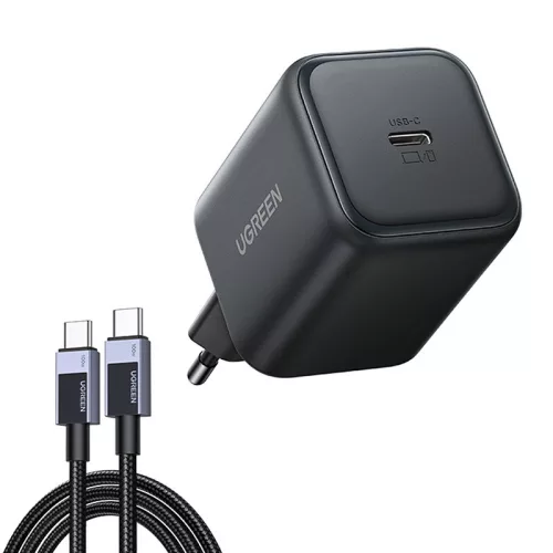 UGREEN X524 hálózati töltő, 45W, USB-C GaN (fekete) + 1 m-es kábel