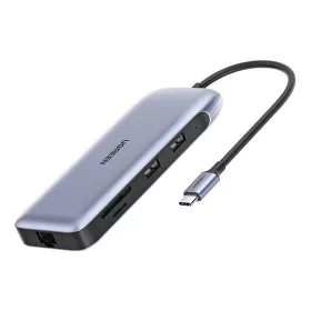   UGREEN 70301 9x1 Adapter hub, USB-C - HDMI, DP, VGA, 2xUSB3.0, RJ45, SD/TF, PD (szürke)