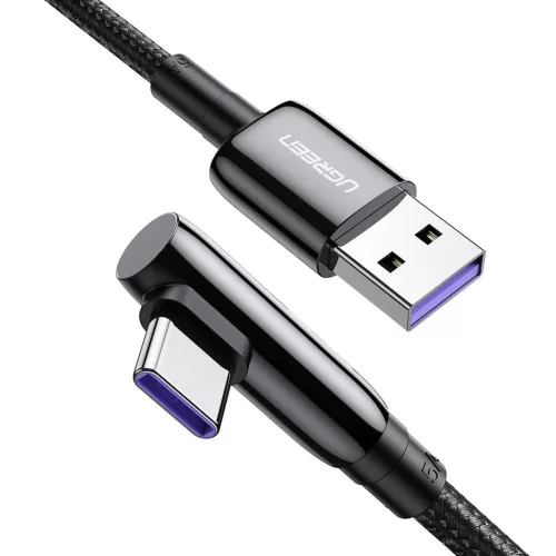 UGREEN szögletes USB-C Kábel, 2m (Fekete) (70434)
