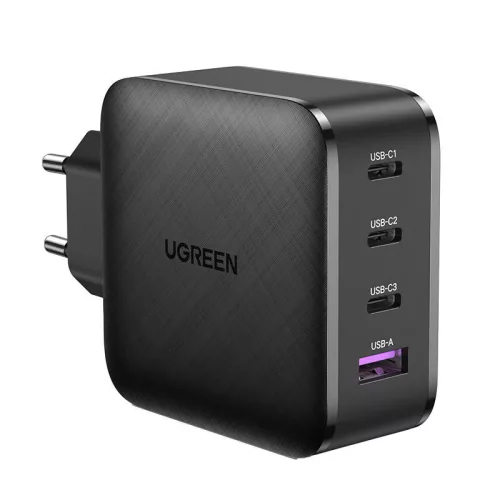 UGREEN 65W GaN Hálózati Töltő, 3x USB-C, 1x USB, Power Delivery (70774B)