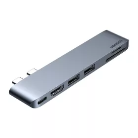   UGREEN CM380 6in1 HUB USB-C hub adapter, MacBook Air / Pro-hoz (szürke)