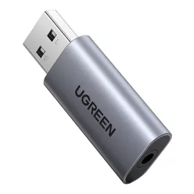   UGREEN CM383 Audio adapter, USB 3,5 mm-es mini jack, AUX (szürke)
