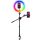 Ulanzi K16 28cm RGB Színes LED Körfény körlámpa Ringlight + 30-82cm C-Clap Asztali Állvány, Dupla-Mobiltartó