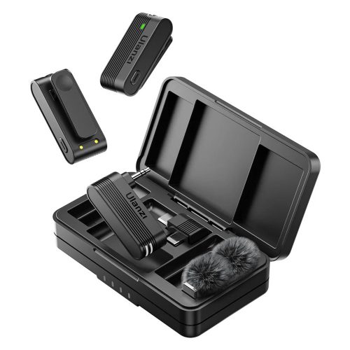Ulanzi A100 Vezeték Nélküli Jack 3.5mm & USB-C Lavalier /Csiptetős Mikrofon Kit |2+1