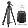 Ulanzi VideoFast Alumínium Tripod / Kameraállvány - Nagy Teherbírású Állvány +Videó fluid fej (78,5-164 cm)