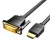 Vention HDMI-DVI Kábel - 1m, 4K/1080P, (Fekete) (ABFBF)