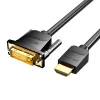 Vention 1,5m HDMI-DVI Kábel, 4K/1080P, (Fekete) (ABFBG)
