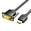 Vention 5m HDMI-DVI Kábel, 4K/1080P, (Fekete) (ABFBJ)