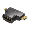 Vention 2in1 HDMI Átalakító Micro/Mini HDMI , 4K 30Hz (AGFB0)