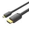 Vention HDMI-D - HDMI-A Kábel, - 1m, 4K 60Hz (AGIBF)