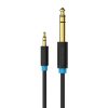 Vention BABBG TRS 3,5mm-6,35mm jack audiókábel, 1,5m  (Fekete)