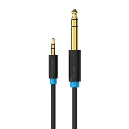 Vention BABBG TRS 3,5mm-6,35mm jack audiókábel, 1,5m  (Fekete)