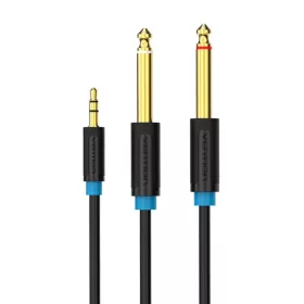   Vention BACBH 3,5mm TRS-2× 6,35mm jack audiókábel 2m (Fekete)