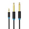 Vention BACBJ 3.5 mm TRS-2x 6.35 mm audio kábel 5m  (Fekete)