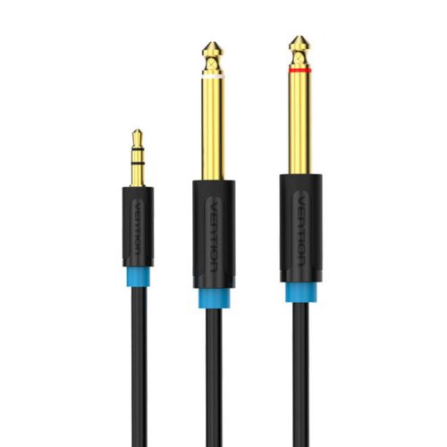 Vention BACBJ 3.5 mm TRS-2x 6.35 mm audio kábel 5m  (Fekete)