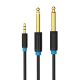 Vention BACBJ 3.5 mm TRS-2x 6.35 mm audio kábel 5m  (Fekete)