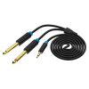 Vention BACBJ 3.5 mm TRS-2x 6.35 mm audio kábel 5m  (Fekete)