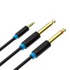 Vention BACBJ 3.5 mm TRS-2x 6.35 mm audio kábel 5m  (Fekete)