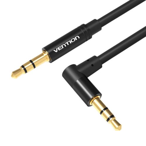 Vention 3,5mm derékszögű mini jack–AUX kábel 0,5m (Fekete)
