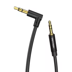   Vention 3,5mm AUX kábel egyenes–90°-os jack csatlakozóval, 1m (Fekete)