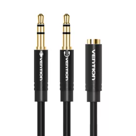 Vention BBUBY 2x 3.5mm audiokábel 0,3m (Fekete)