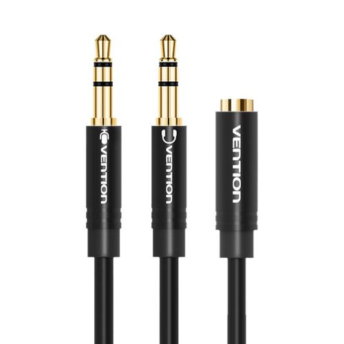 Vention BBUBY 2x 3.5mm audiokábel 0,3m (Fekete)