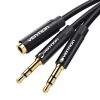 Vention BBUBY 2x 3.5mm audiokábel 0,3m (Fekete)