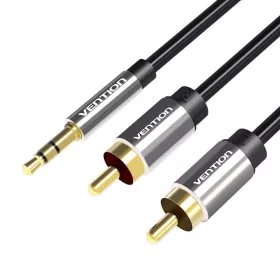 Vention BCFBG 2xRCA jack- 3.5mm kábel, 1,5m (Fekete)