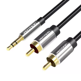 Vention audio kábel 3.5mm Jack–2 x RCA, 2m (Fekete)