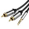 Vention audio kábel 3.5mm Jack–2 x RCA, 2m (Fekete)