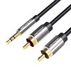Vention 3.5mm Jack–2× RCA audio kábel 3m (Fekete)