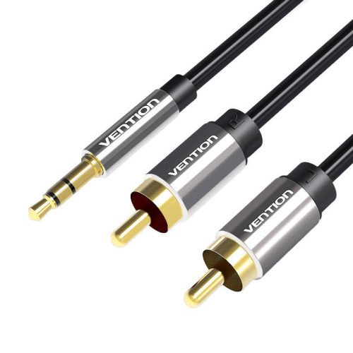 Vention 3.5mm Jack–2× RCA audio kábel 3m (Fekete)