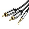 Vention 3.5mm Jack–2× RCA audio kábel 3m (Fekete)