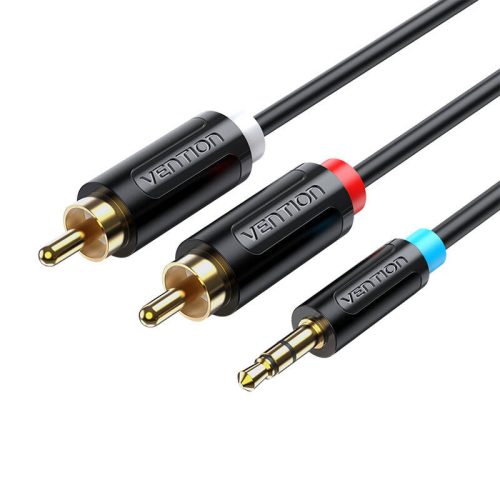 Vention 3.5mm Jack–2x RCA Audio adapter kábel, 8m (Fekete)