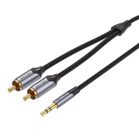 Vention BCNBF 2xRCA–3.5mm audiokábel, 1m (szürke)