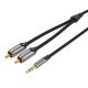 Vention BCNBJ 2xRCA–3.5mm audiokábel, 5m (szürke)