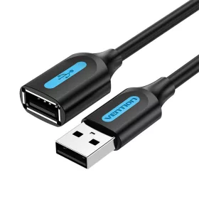   Vention USB Hosszabbító Kábel 2m, Male-Female Csatlakozó , (Fekete) (CBIBH)